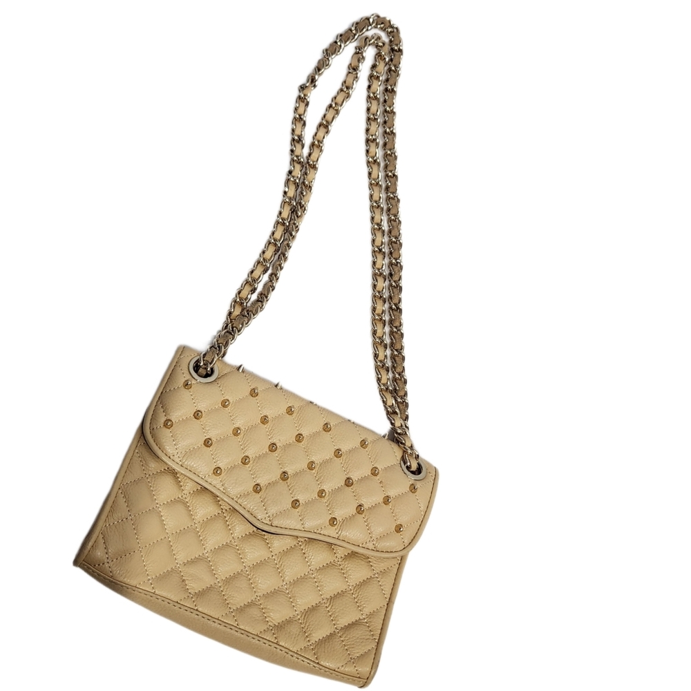Rebbeca minkoff cream golden studded patch shoulder crossbody bag - Picture 2 of 16